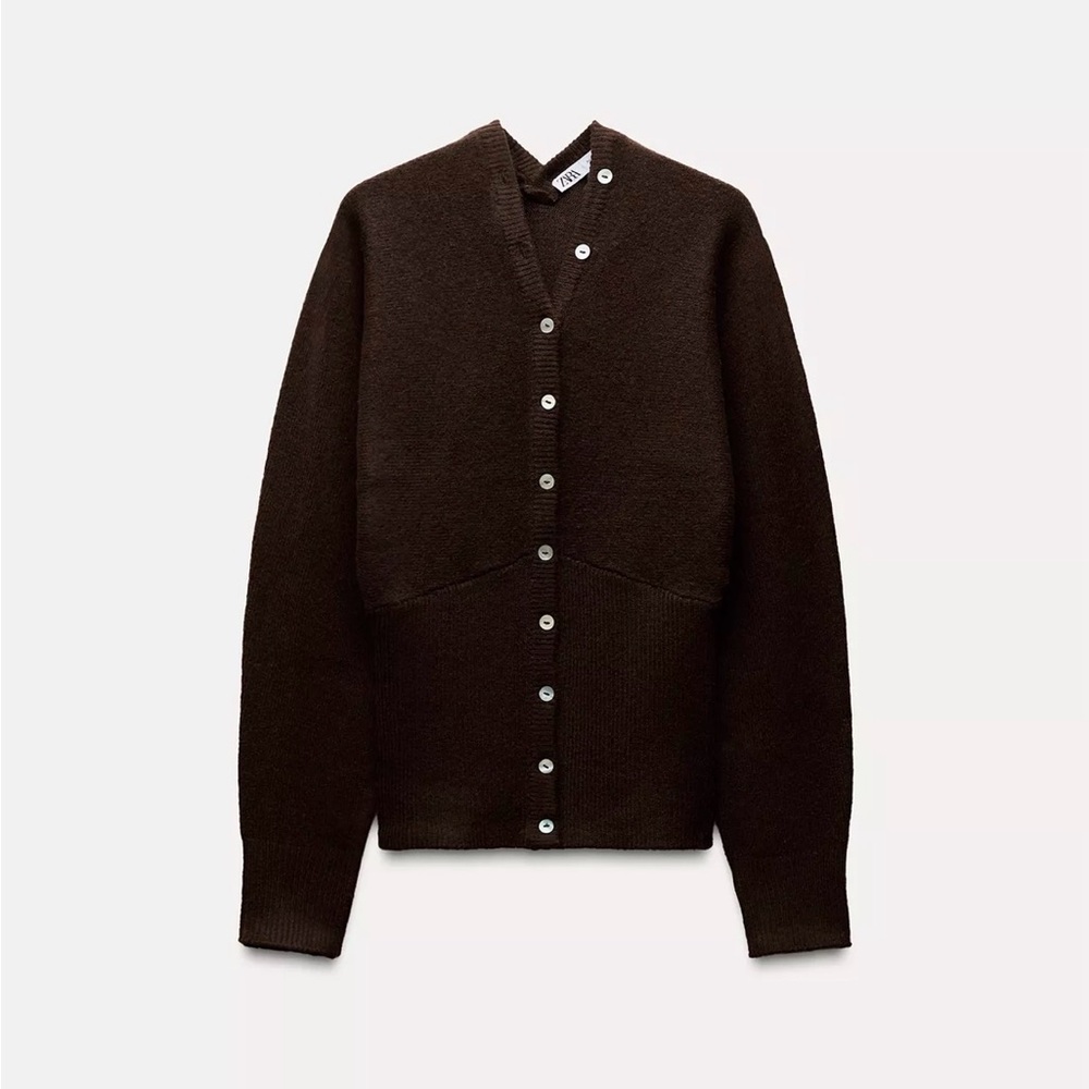 Zara Fitted Hem Knit Cardigan